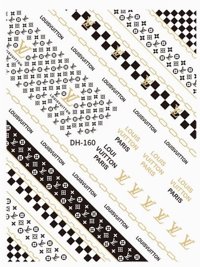ATL- Louis Vuitton (Black & White) Nail Art Stickers