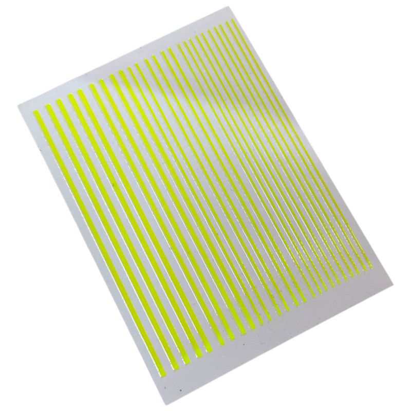 NAIL STICKERS - STRIPES NEON YELLOW